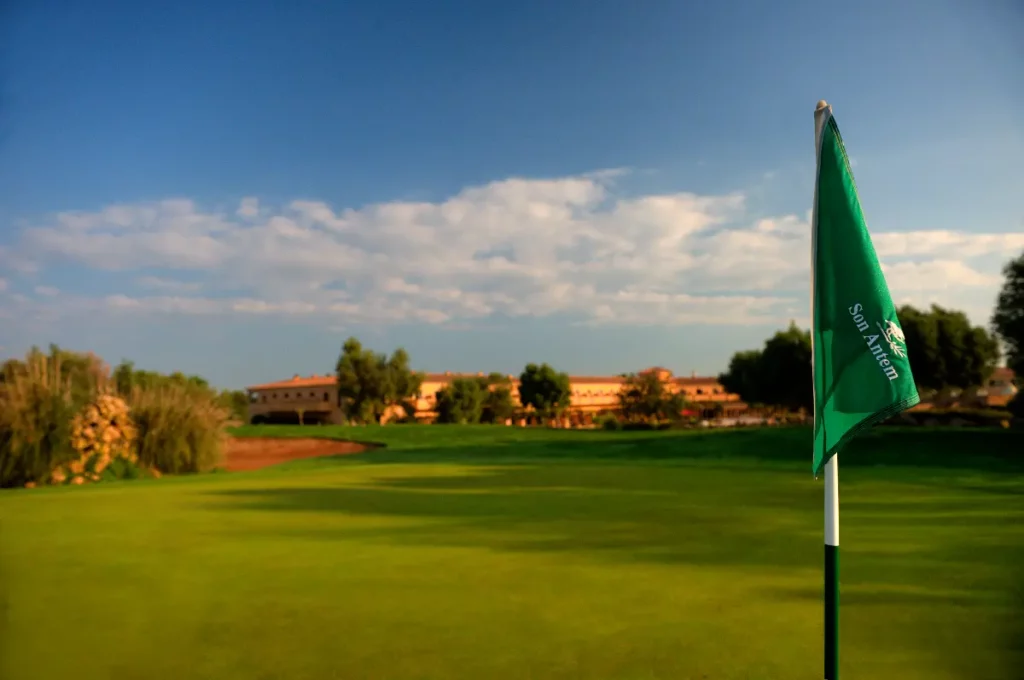 Son Antem East Golf Course View of the Flag at Hole 5 in Mallorca